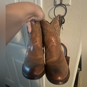 Shyanne Brown Leather Western Ankle Boots